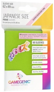 Koszulki na karty Gamegenic: Japanese Size Prime Sleeves (62x89 mm) - Lime - 60 sztuk