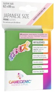 Koszulki na karty Gamegenic: Japanese Size Prime Sleeves (62x89 mm) - Green - 60 sztuk