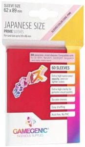 Koszulki na karty Gamegenic: Japanese Size Prime Sleeves (62x89 mm) - Red - 60 sztuk