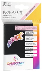 Koszulki na karty Gamegenic: Japanese Size Prime Sleeves (62x89 mm) - Black - 60 sztuk