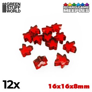Green Stuff World: pionki 16x16x8mm - czerwone