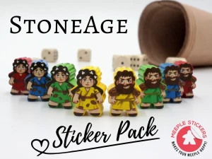 Meeple Stickers: zestaw naklejek do Epoka Kamienia