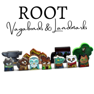 Meeple Stickers: zestaw naklejek do Root: Paczka Włóczęgów + Punkty terenu