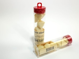Kości Chessex - zestaw 6 czystych kostek Ivory