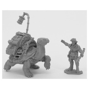 Reaper Miniatures: Dreadmere Tortoise & Drayman - Human Ranger