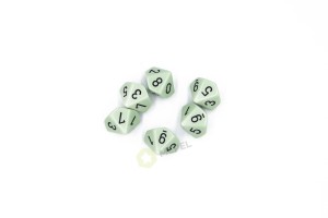 Kości Chessex - kostka k10 Opaque Pastel Green/black