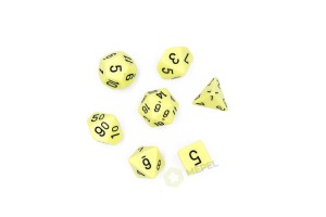 Kości Chessex - zestaw 7 kostek Opaque Pastel Yellow/black