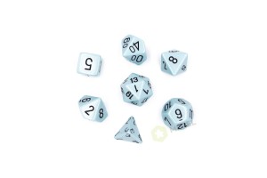Kości Chessex - zestaw 7 kostek Opaque Pastel Blue/black