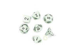 Kości Chessex - zestaw 7 kostek Opaque Pastel Green/black
