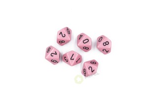 Kości Chessex - kostka k10 Opaque Pastel Pink/black