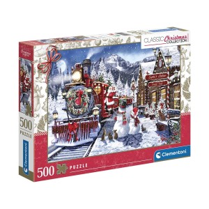 Puzzle 500 Train station with snow