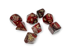 Kości Chessex - zestaw 7 kostek Borealis Cosmos/gold (+ bonusowa kość)
