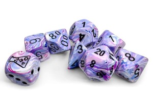 Kości Chessex - zestaw 7 kostek Festive Hydrangea/black (+ bonusowa kość)