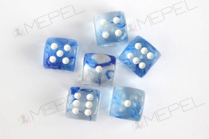Kości Chessex - kostka k6 16mm Nebula Dark Blue/white