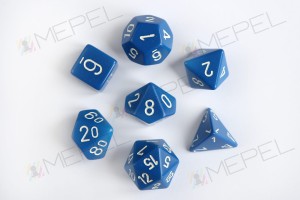 Kości Chessex - zestaw 7 kostek Opaque Blue/white