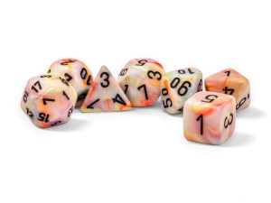 Kości Chessex - zestaw 7 kostek Festive Mega-hedral Circus/black