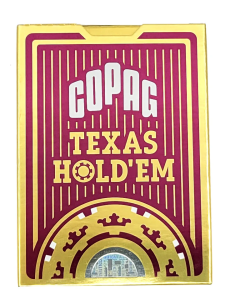 Karty do gry: Copag Texas Hold'em Poker gold Jumbo Index - czerwone