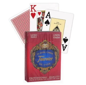 Karty do gry Fournier: 818 Linen Finish Poker - czerwone