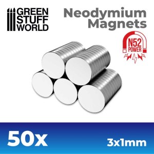 Green Stuff World: Magnesy Neodymowe 3x1mm - 50 szt. (N52)