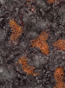Single-sided rubber mat: Red Blight battlefield  30”x22” / 76x56 cm