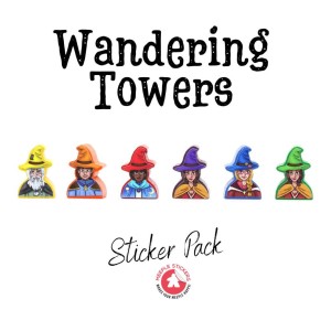 Meeple Stickers: zestaw naklejek do Wędrujące Wieże