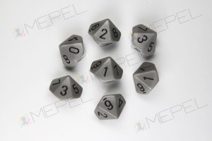 Kości Chessex - kostka k10 Opaque Grey/black