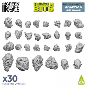 Green Stuff World: Skulls & Bones -  Czaszki kosmitów zestaw (30 elementów)
