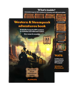RPG Book: Western & Steampunk - A3 siatka kwadratowa