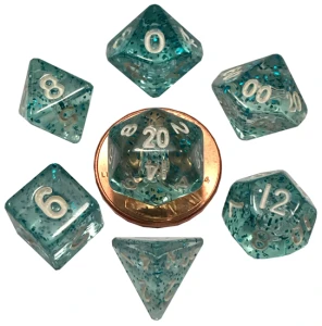 Kości Fanroll - zestaw 7 mini kostek Ethereal Light Blue (10mm)