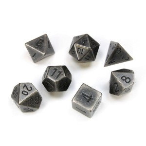 Kości Chessex - zestaw 7 kostek Solid Metal Dark Metal