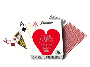 Karty do gry Fournier: 2800 100% Plastic Jumbo - czerwone