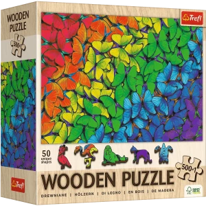 Wooden puzzle 500+1 - Rainbow butterflies