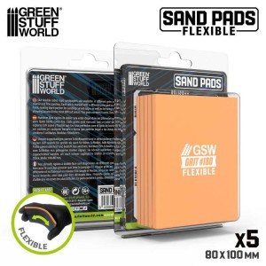 Green Stuff World: Zestaw gąbek szlifierskich 180 - 5 szt. (Flexible Sanding Pads)