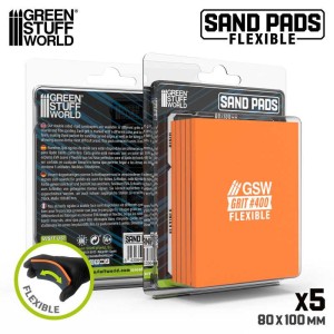 Green Stuff World: Zestaw gąbek szlifierskich 400 - 5 szt. (Flexible Sanding Pads)