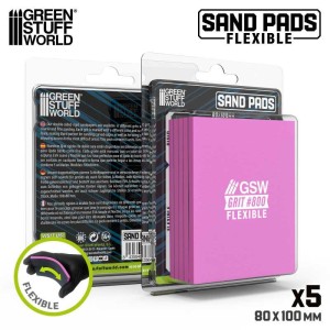 Green Stuff World: Zestaw gąbek szlifierskich 800 - 5 szt. (Flexible Sanding Pads)