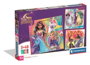 Puzzle 3x48 Supercolor Unicorn Academy