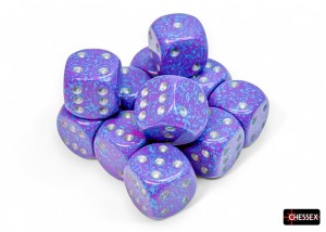 Kości Chessex - kostka k6 16mm Speckled Silver Tetra