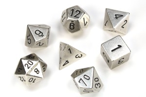 Kości Chessex - zestaw 7 kostek Solid Metal - Silver