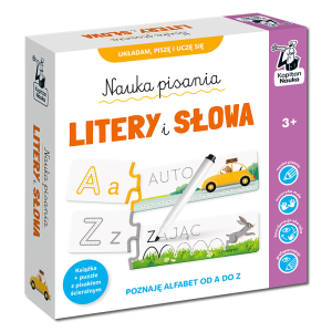 Kapitan Nauka: Nauka pisania. Litery i słowa. Książka + puzzle do pisania