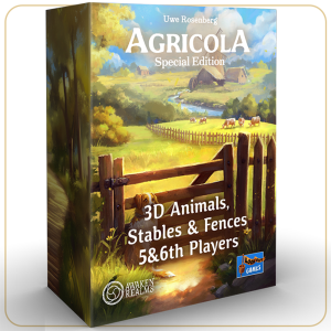 Agricola: Trójwymiarowe zwierzęta, stajnie i płoty – zestaw 5. i 6. gracza z Sundrop