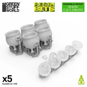 Green Stuff World: Dungeons & Fantasy - Czarodziejskie kotły na diody LED 3mm (5 elementów)