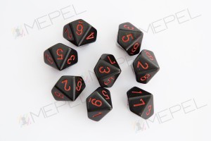 Kości Chessex - kostka k10 Opaque Black/red