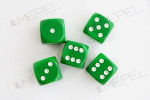 Kości Chessex - kostka k6 16mm Opaque Green/white
