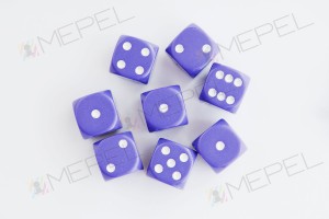 Kości Chessex - kostka k6 12mm Opaque Purple/white