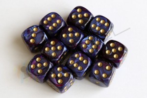 Kości Chessex - kostka k6 16mm Scarab Royal Blue/gold
