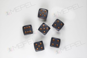 Kości Chessex - kostka k6 16mm Opaque Dark Grey/copper