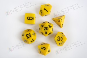 Kości Chessex - zestaw 7 kostek Opaque Yellow/black