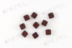 Kości Chessex - kostka k6 12mm Translucent Smoke/red