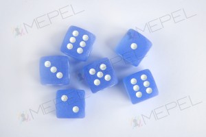Kości Chessex - kostka k6 16mm Frosted Blue/white