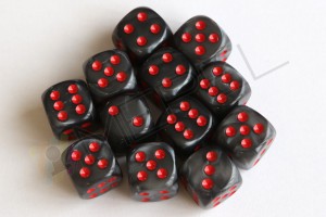Kości Chessex - kostka k6 16mm Velvet Black/red